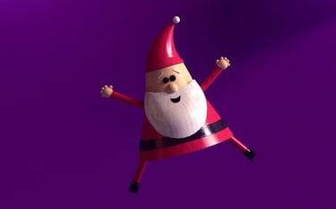 happy and geometrical santa claus