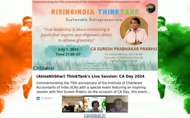 76th Chartered Accountants Day RisingIndia ThinkTank July 1, 2024 CA Suresh Prabhu Cabinet Minister