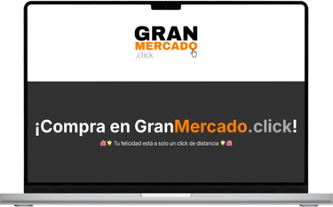 a laptop with a gran mercado click