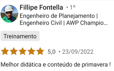 foto de uma pessoa e seu depoimento sobre o curso.