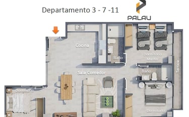 Edificio Palau Departamento 3 Constructora MAMPE