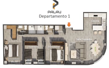 Edificio Palau Departamento 1 Constructora MAMPE