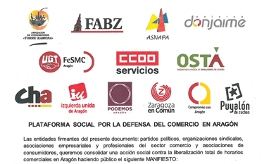 Logos Plataforma Social del Comercio de Aragón