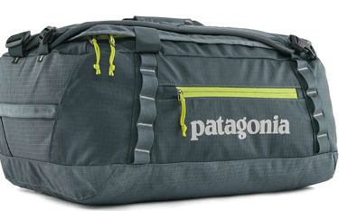 a large duffel bag with a logo on it