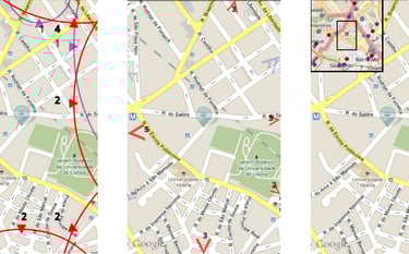 off-screen mobile map views - halodot, scaled arrows, mini map