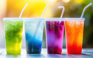 cool and warm colour ice drinks