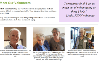 Meet Our Volunteers Page