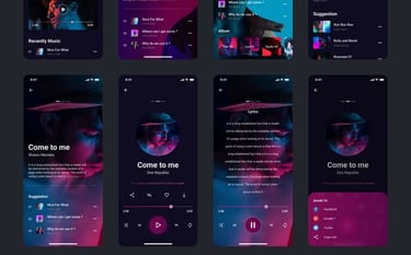 Desain antarmuka pengguna aplikasi musik untuk layanan UI/UX