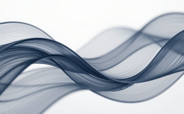 An abstract, sophisticated representation of artificial intelligence and predictive modeling. Fluid, wave-like data patterns in #3A6B8F and #0A192A flowing elegantly. It represents sophisticated, results-driven technological innovation and efficiency.