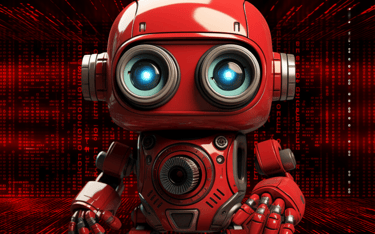 Red AI robot