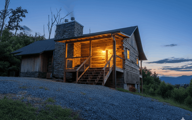 Secluded Gatlinburg cabin with a private outdoor hot tub and mountain views, ideal for romantic getaways