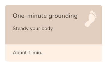 One minute grounding exercise for anxiety