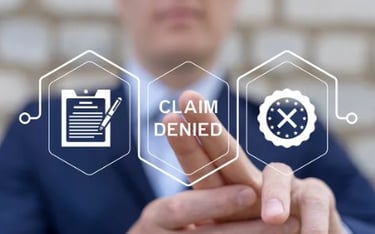 Denied insurance claim document ready for review or dispute process