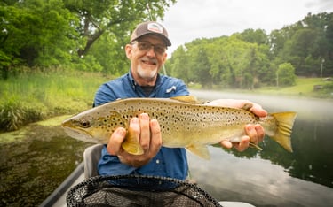 Richard fished for river giants in the morning and rising brown trout in the afternoon.