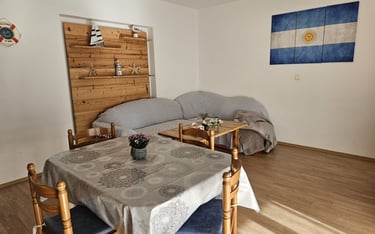 large living room and dining table