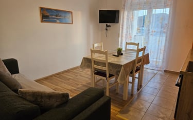 living room and dining area
