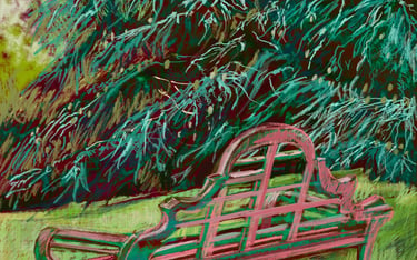 Lutyens bench Dumfries House - digital drawing