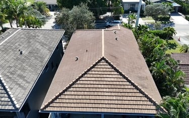 Barrel Tile roof soft washing broward county fl
