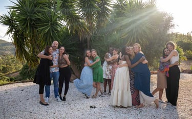 a group of people posing for a photo