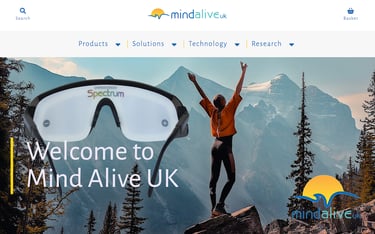 Screenshot of Mind Alive UK website homepage.
