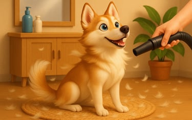Prestation : Libre service, Mascotte Valkya de M. É câline salon de toilettage 