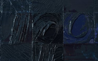 Detail Donker Fragment uit schilderij Kutkunst van Henk Tieten