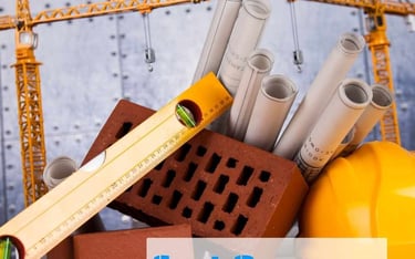 construction tools and yellow hard hat