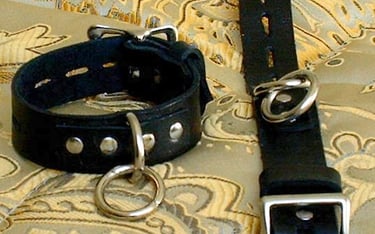 Drop-Ring Leather Cuffs