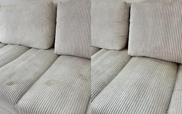 Couch fabric restored after professional cleaning in Denver