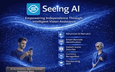 Seeing Ai key features: Advanced Ai Narrator, Handwriting OCR, Instant Scene Describe e.t.c