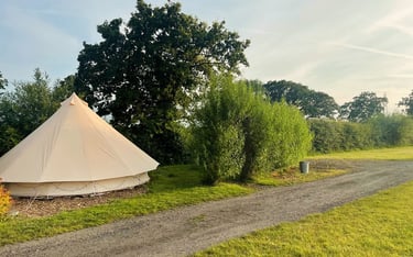 Little owl bell tent private area