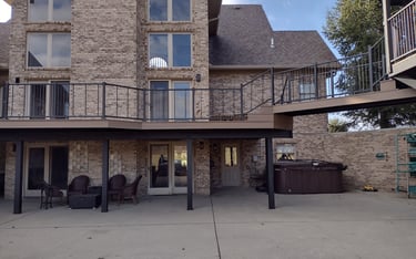 Backyard deck installation with seating area in Columbus, Ohio