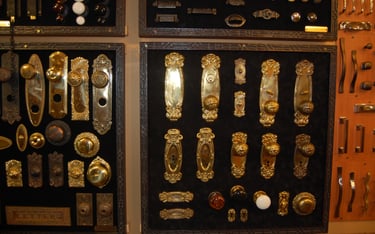 doorknob display at renaults store in new orleans photography