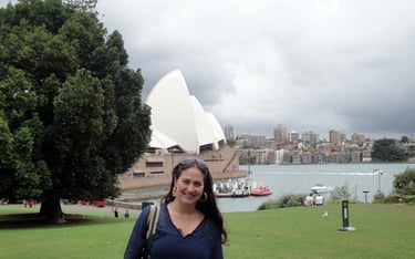 foto da autora visitando o jardim botânico em sydney australia
