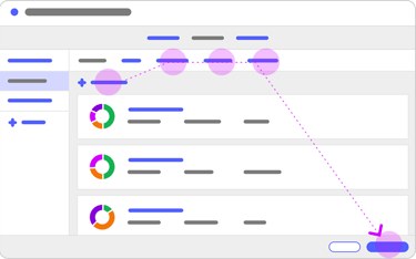 new ui displaying information aggregation via tabs