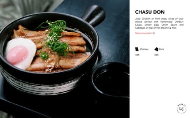 Kenji Ramen Bali Chasu Don rice bowl - Japanese rice dish with modern flavors