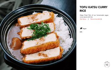 Kenji Ramen Bali Tofu Katsu Curry rice bowl - Japanese rice dish with modern flavors