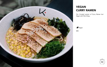 Kenji Ramen Bali Vegan curry ramen - signature Japanese bowl with rich umami broth