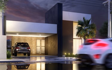 fachada contemporanea de casa terrea com vidro na fachada 