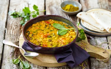 plat indien aux lentille et épinard