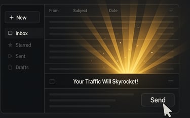 High-impact email marketing campaign with glowing open-rate success