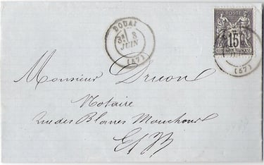 Letter from and to DOUAI franked at 15 c.