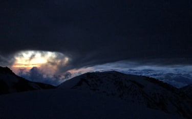 Winter Storm Sunrise at the Baldy Bowl | Mount San Antonio (Mount Baldy) | San Gabriel Mountains