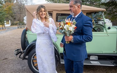 Novia llegando a la iglesia