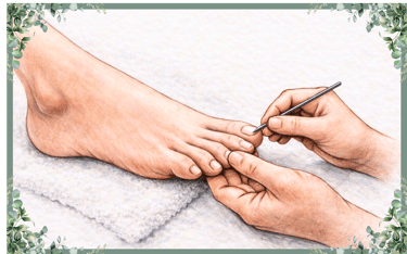 Illustration einer fachgerechten Fußpflege bei Fachfußpflege von Ioana in Korntal Münchingen