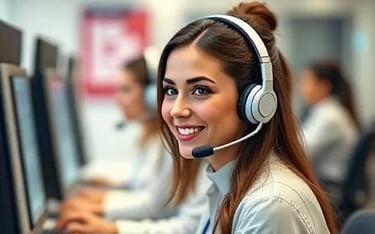 Symbolbild für Kundenservice-Jobs im Call-Center in Lissabon: Person im Großraumbüro.