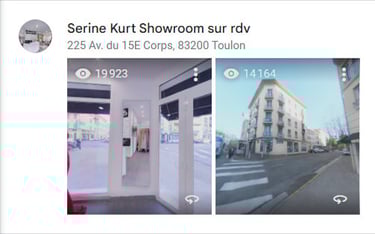 Image panoramique 360° d'une boutique de prêt-à-porter à Toulon pour sa visibilité en ligne.