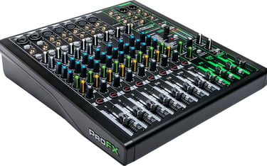 Mesa de mezclas analógica Mackie ProFX12v3 vista en perspectiva derecha