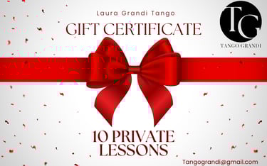Gift certificate for private tango classes