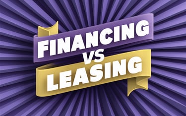 a banner with a banner saying financing vs. leasing